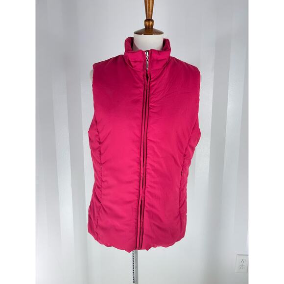 COLDWATER CREEK Women’s Dark Pink Zippered Puffer Vest Sz M - Picture 1 of 10